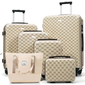 Ensemble bagages 6 pièces, 14-28", ABS, serrure TSA, kaki