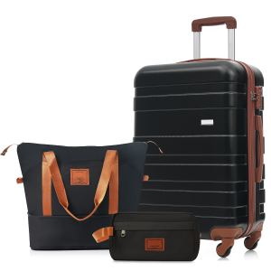Ensemble bagages 3 pièces, valise 24", noir
