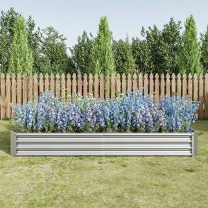 2 bacs de jardin métal 8×4×1 pi argent