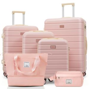 Ensemble bagages Max 6pcs TSA, 16-28po, rose