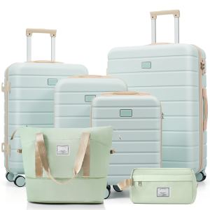 Ensemble valises 6 pièces TSA 16/20/24/28", vert gris
