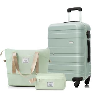 Ensemble bagages 3 pièces, valise 24", vert