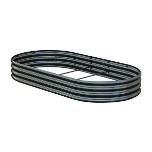 Jardinière surélevée galvanisée 8x4x1pi capacité XXL noir