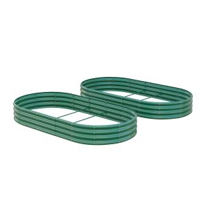Jardinière surélevée galvanisée 8x4x1 pi, capacité grande, verte, 2 pc