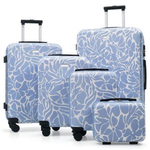 Ensemble 5 valises TSA 14/16/20/24/28", roues 360°, bleu