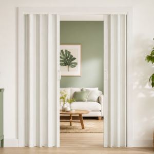 Porte accordéon PVC 59x77po, diviseur pièce, roulettes