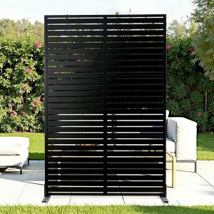 Écran intimité extérieur 70.87"H×46.06"W noir métal