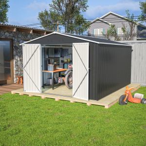 Remise Extérieure Métal 10x12 pi Portes Verrouillables Noire
