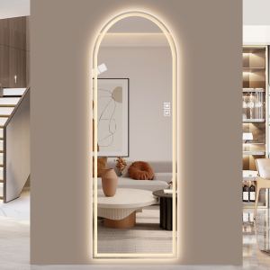 Miroir salle bain 65 x 21 po arche DEL dimmable anti-buée maquillage