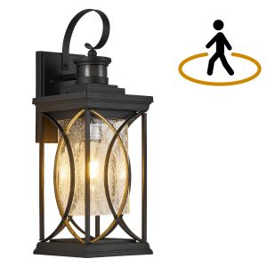 Luminaire extérieur détecteur mouvement mur - Noir
