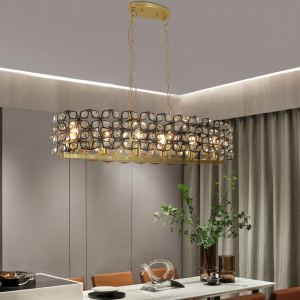 Lustre cristal or 39po moderne salle à manger