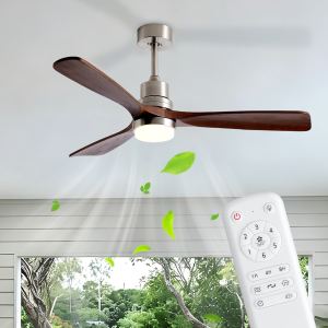 Ventilateur plafond 52" nickel brossé télécommande moteur DC