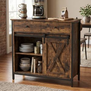Buffet farmhouse avec portes coulissantes de grange