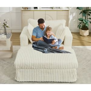 Méridienne Corduroy 47,7po ottoman beige
