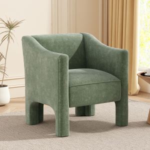 Fauteuil tonneau accent 29,9 po, tissu, vert