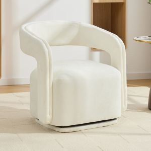 Fauteuil pivotant chenille 065, base noire, dossier courbé