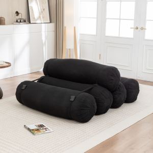 Sofa plancher velours côtelé ajustable sangles multiusage blanc