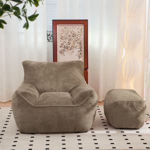 Fauteuils poires mousse tufté, tissu fourrure synthétique