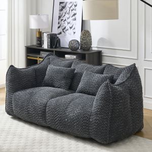 Fauteuil pouf 2 places mousse haute résilience, lecture, jeux, télévision