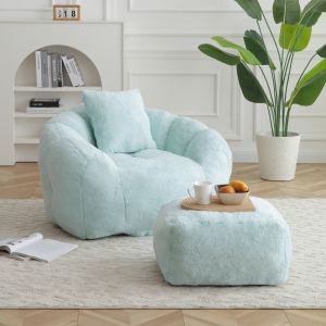 Géant fauteuil poire repose-pieds peluche adulte enfant