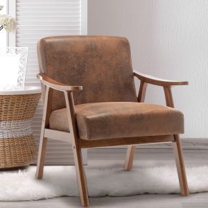 Chaise moderne bois cadre solide, dossier épais, salon/chambre