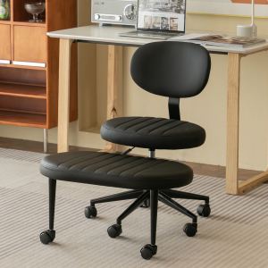 Chaise de bureau ergonomique, design jambes croisées, support dorsal
