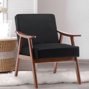 Fauteuil mi-siècle dossier haut bois salon chambre