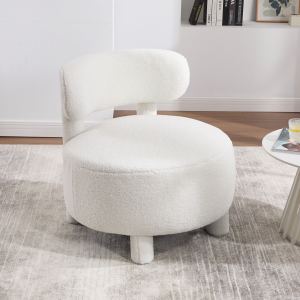 Fauteuil accent 063 sans bras, dossier courbe, blanc