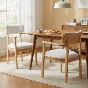 Chaises de salle à manger rembourrage naturel - Ensemble de 2