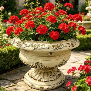 Bac jardin MGO, décoration et plantation, blanc antique, 13.18"x18.11"x18.11"