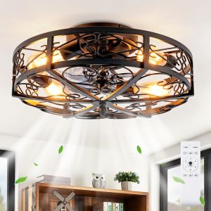 Ventilateur de plafond 20po avec lumières et télécommande, moteur réversible