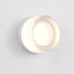 Applique murale LED verre rond blanc intérieur/extérieur