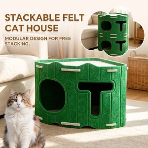 Maison chat feutre modulable empilable détachable