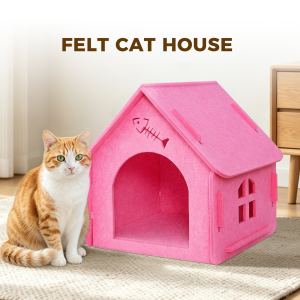 Maison chat détachable feutre style chalet refuge
