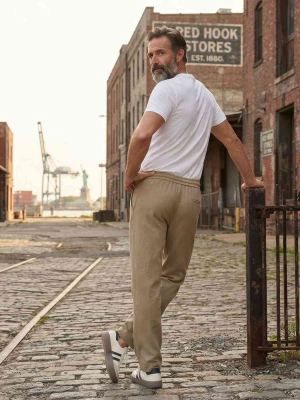 Pantalon casual homme tendance coton ajusté