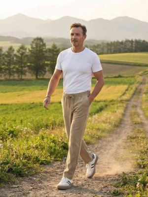 Pantalon casual homme décontracté en velours côtelé ajusté antirides