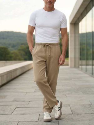 Pantalon décontracté homme, corduroie, coupe droite, anti-froissement