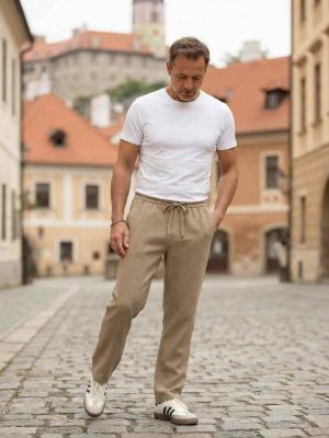 Pantalon casual homme tendance jambe droite