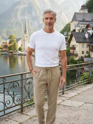 Pantalon casual homme tendance ajusté