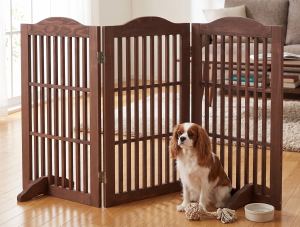 Barrière chien bois pliable 30" 3 panneaux