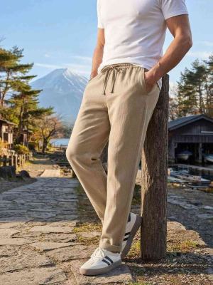 Pantalon casual homme tendance, droit, velours côtelé, ajusté, anti-froissement
