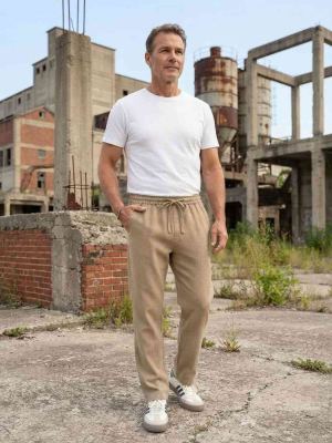 Pantalon casual tendance homme, long, droit, velours côtelé, ajusté, anti-froissure