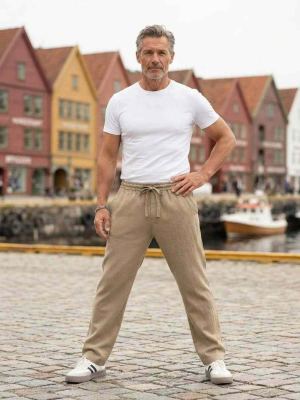 Pantalon casual homme tendance, droit, velours côtelé, ajusté, 9 po