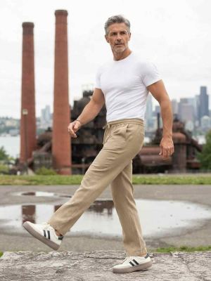 Pantalon décontracté homme tendance jambe droite 9po