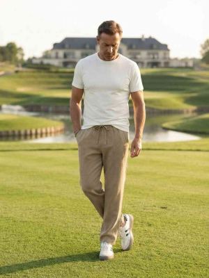 Pantalon casual homme tendance coton