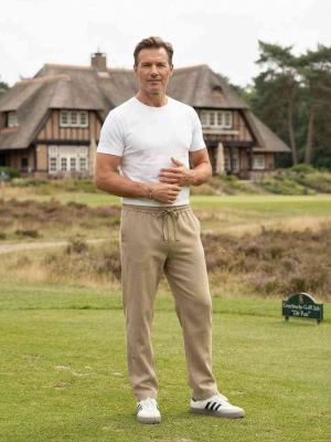 Pantalon casual homme tendance, droit, coton, antifroisses