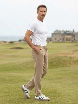 Pantalon casual homme en velours côtelé, coupe droite, anti-froissement