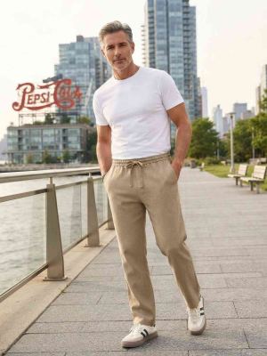 Pantalon décontracté homme tendance et à la mode, coupe droite, velours côtelé, 9 po