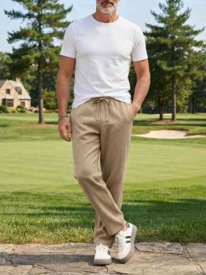 Pantalon décontracté homme tendance jambe droite 9po