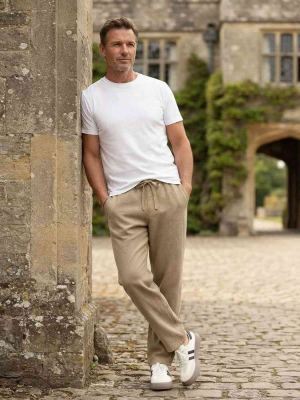 Pantalon casual homme en velours côtelé, coupe droite, anti-froissement